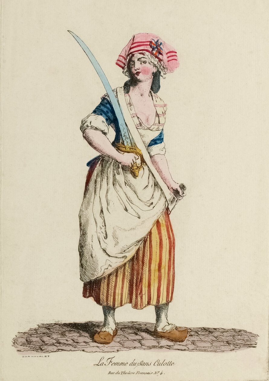 Kobieta Sans-Culotte, ok. 1792 (ryc.) autorstwa French School