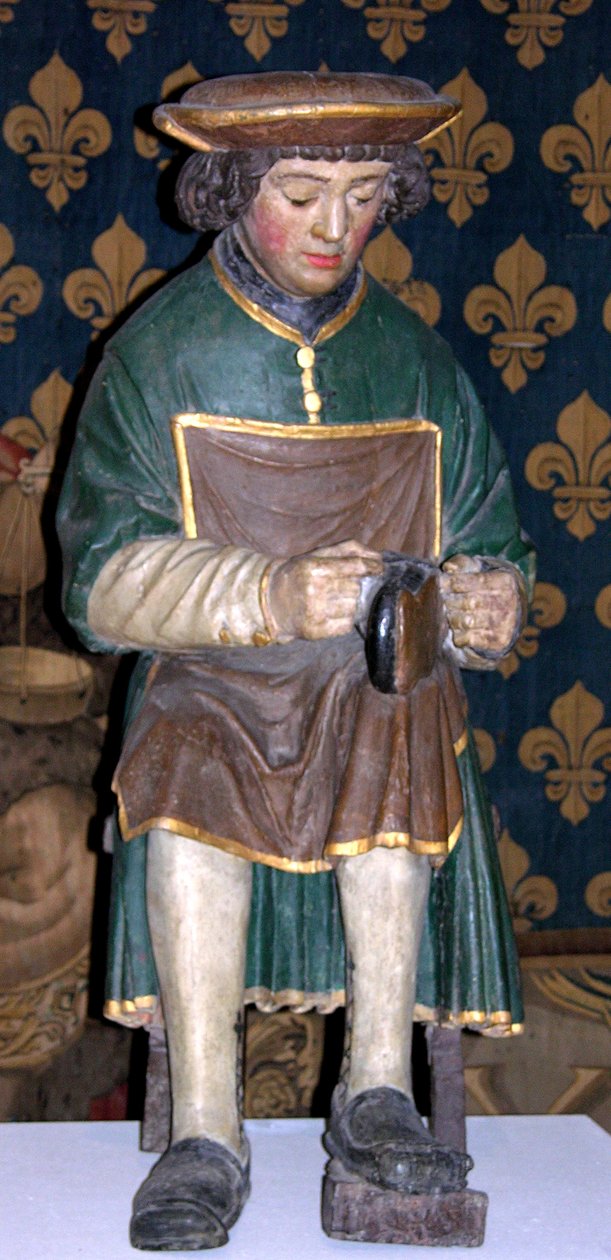 Figura św. Kryspina (drewno polichromowane) autorstwa French School