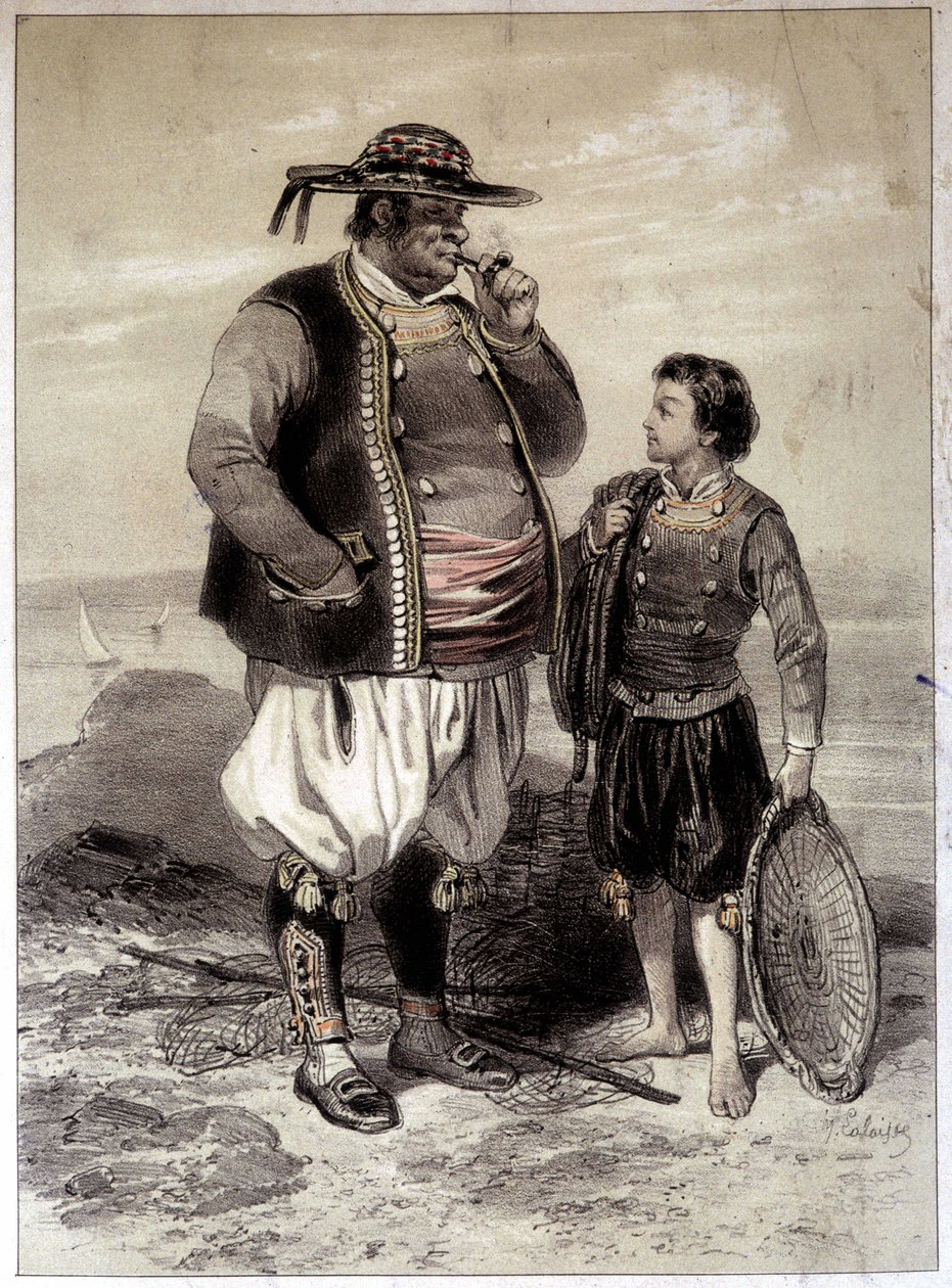 Rybacy z Douarnenez, ok. 1855 r. autorstwa French School