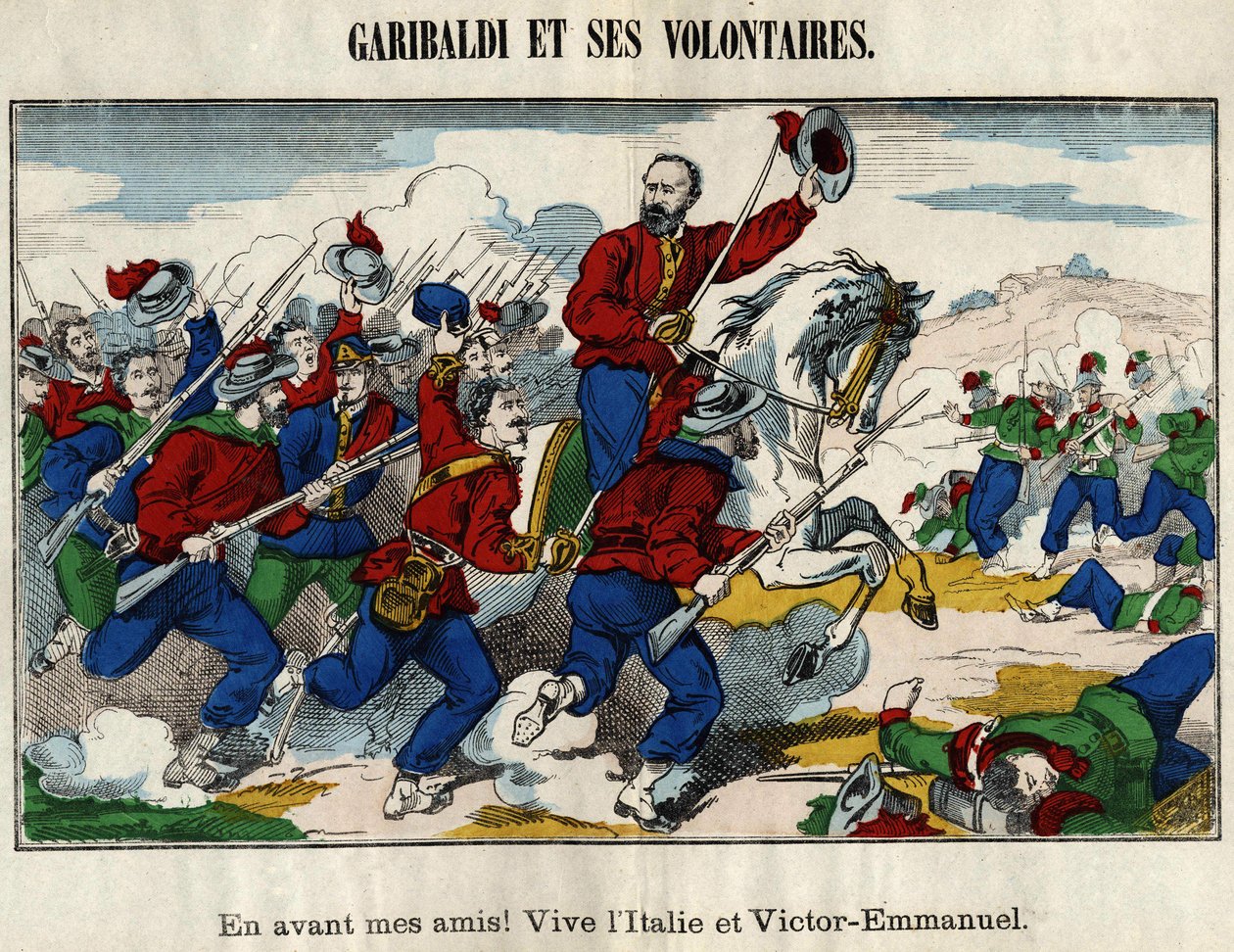 Giuseppe Garibaldi i Wolontariusze autorstwa French School