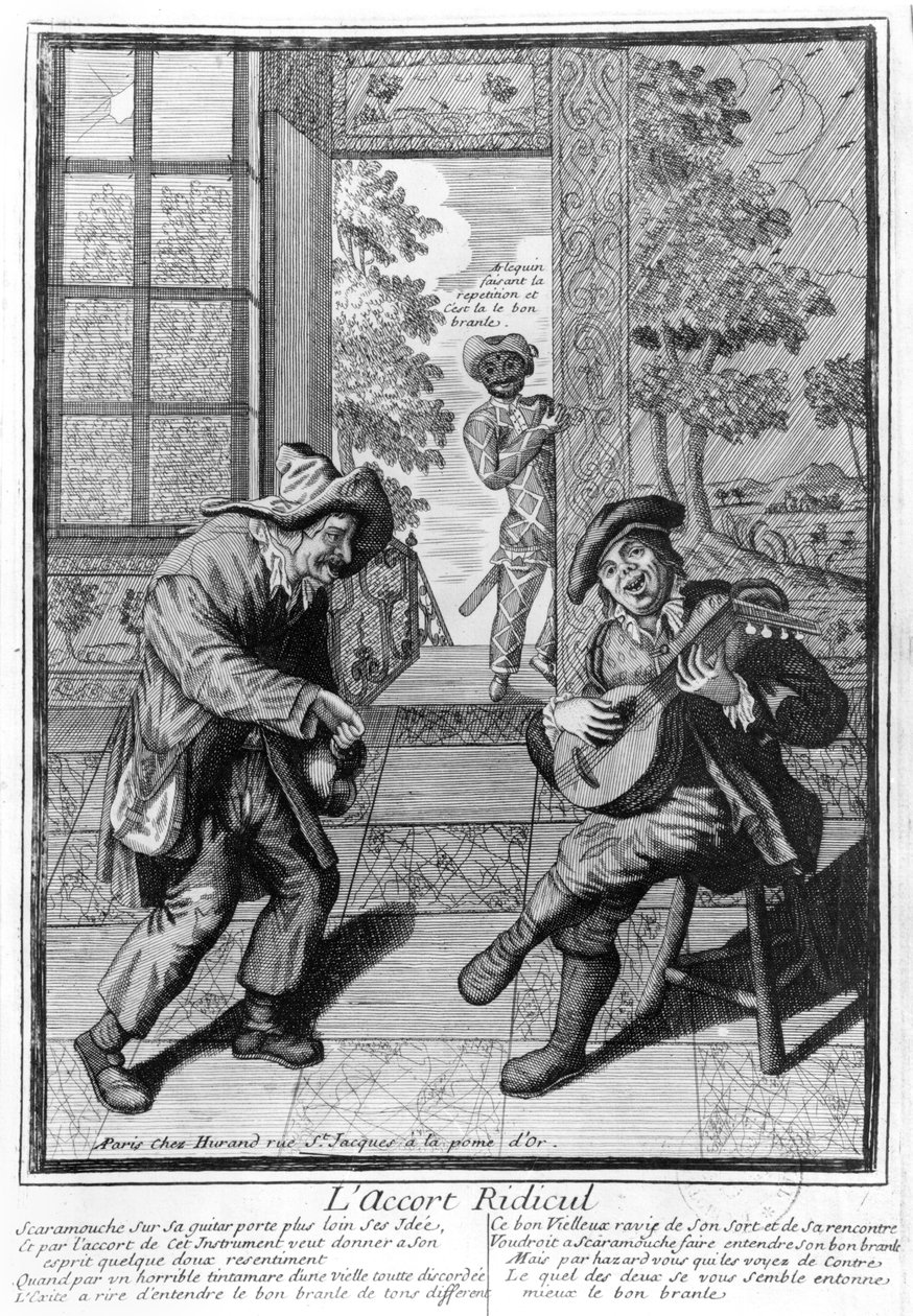 Arlekin i Scaramouche autorstwa French School