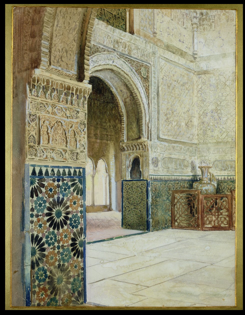 Wnętrze Alhambry, Granada (wc) autorstwa French School