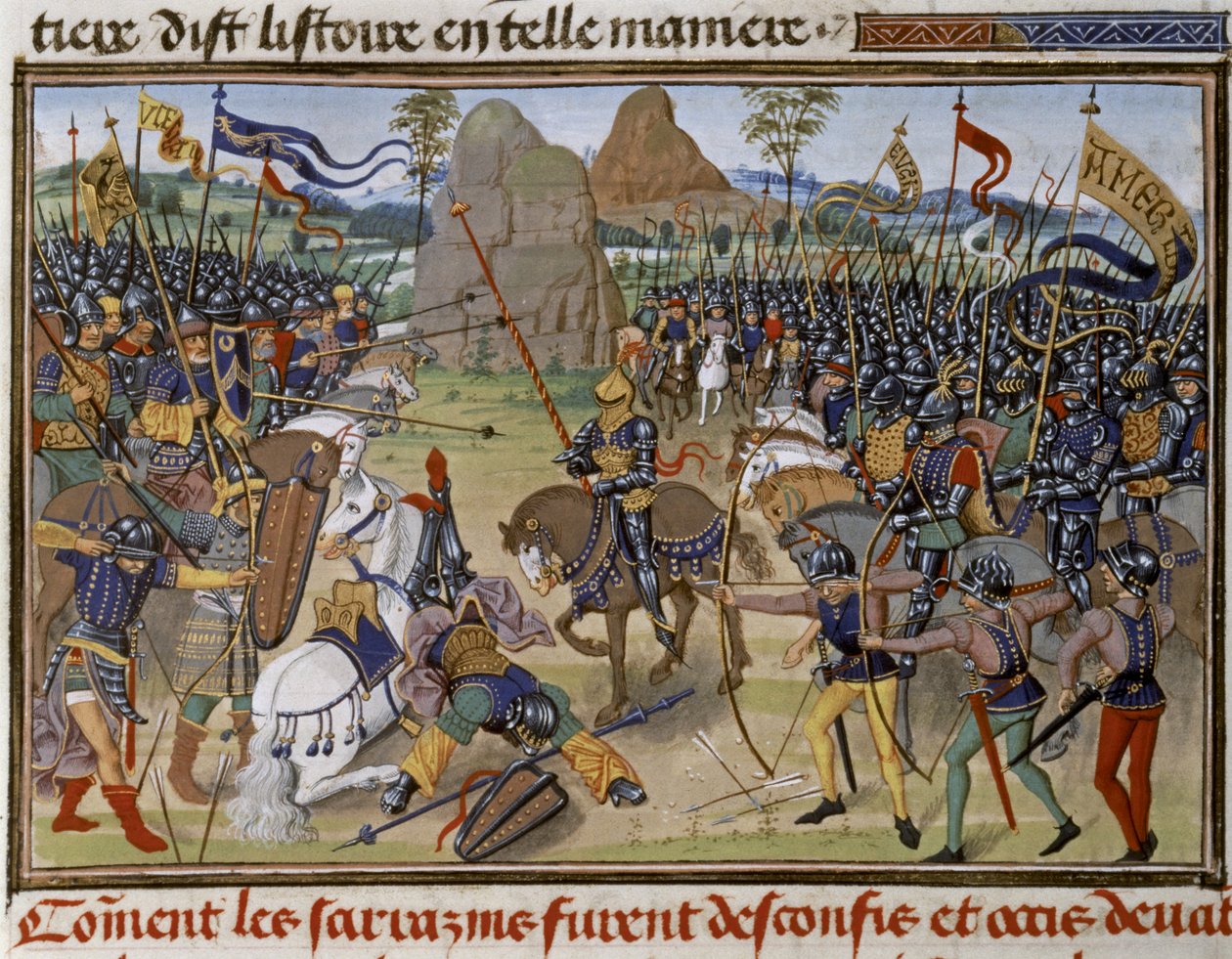 KARL MARTELL: Bitwa pod Poitiers, 732 r. autorstwa French School