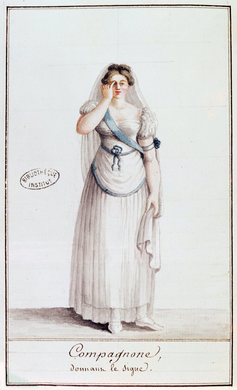 Lady Masona dająca znak, 1805 (kolor) autorstwa French School