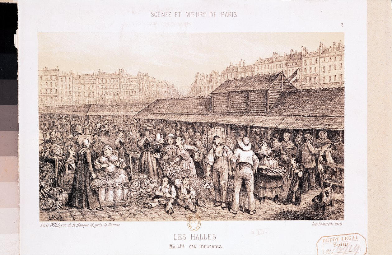 Les Halles, 1855 autorstwa French School
