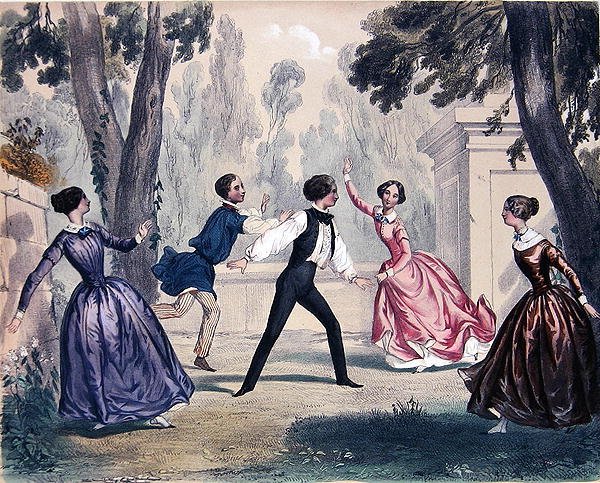 Monety Les Quatre, ok. 1830-40 (kolor lito) autorstwa French School