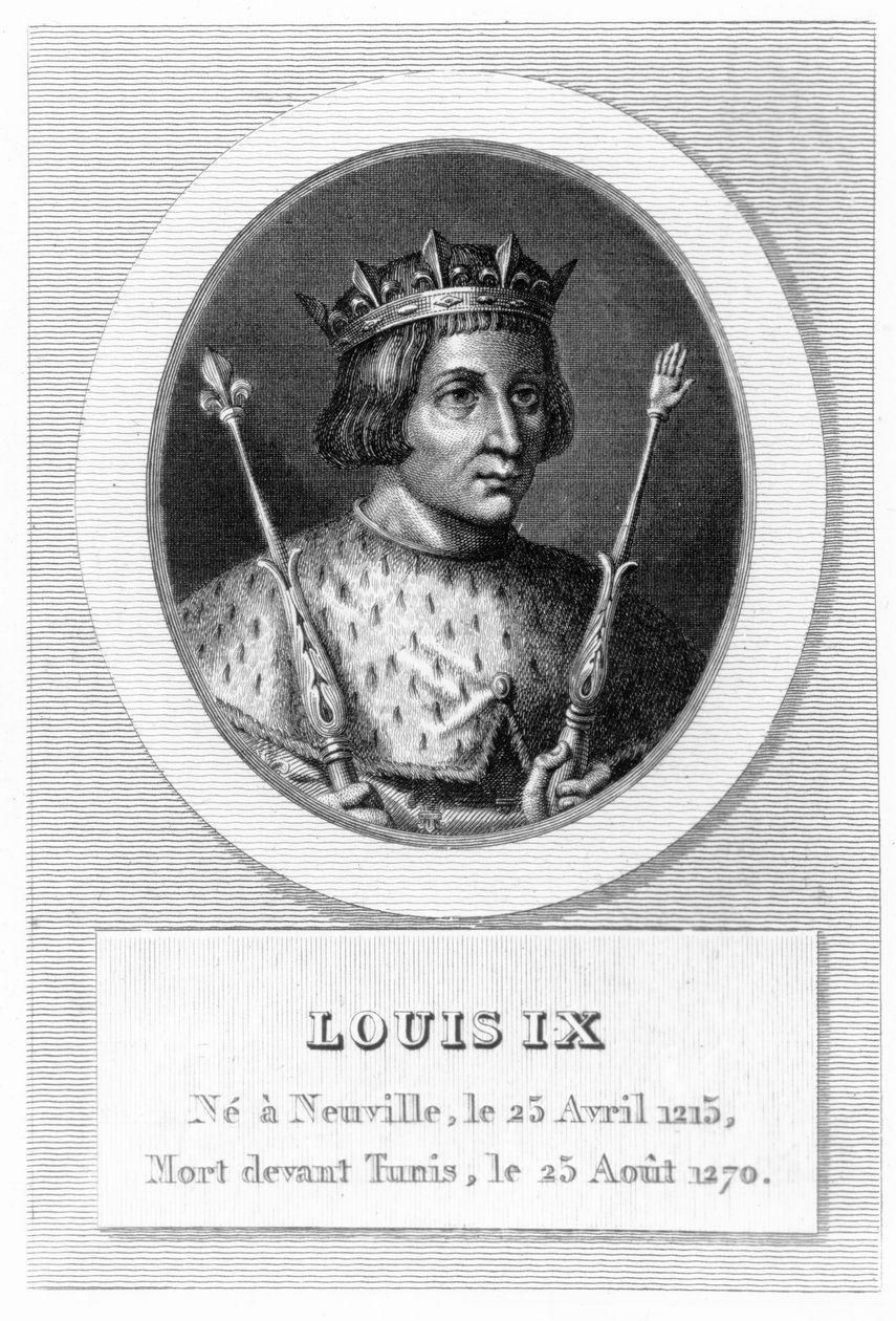 Ludwik IX (Saint-Louis) (Grawerowanie) autorstwa French School