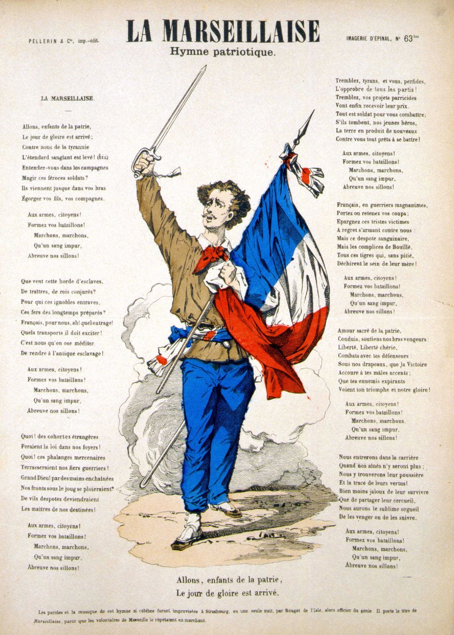Teksty do „”La Marseillaise”. Obraz Epinal autorstwa French School