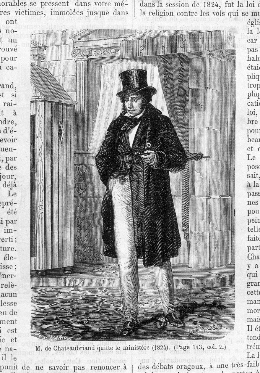 M. de Chateaubriand opuścił ministerstwo (1824). autorstwa French School