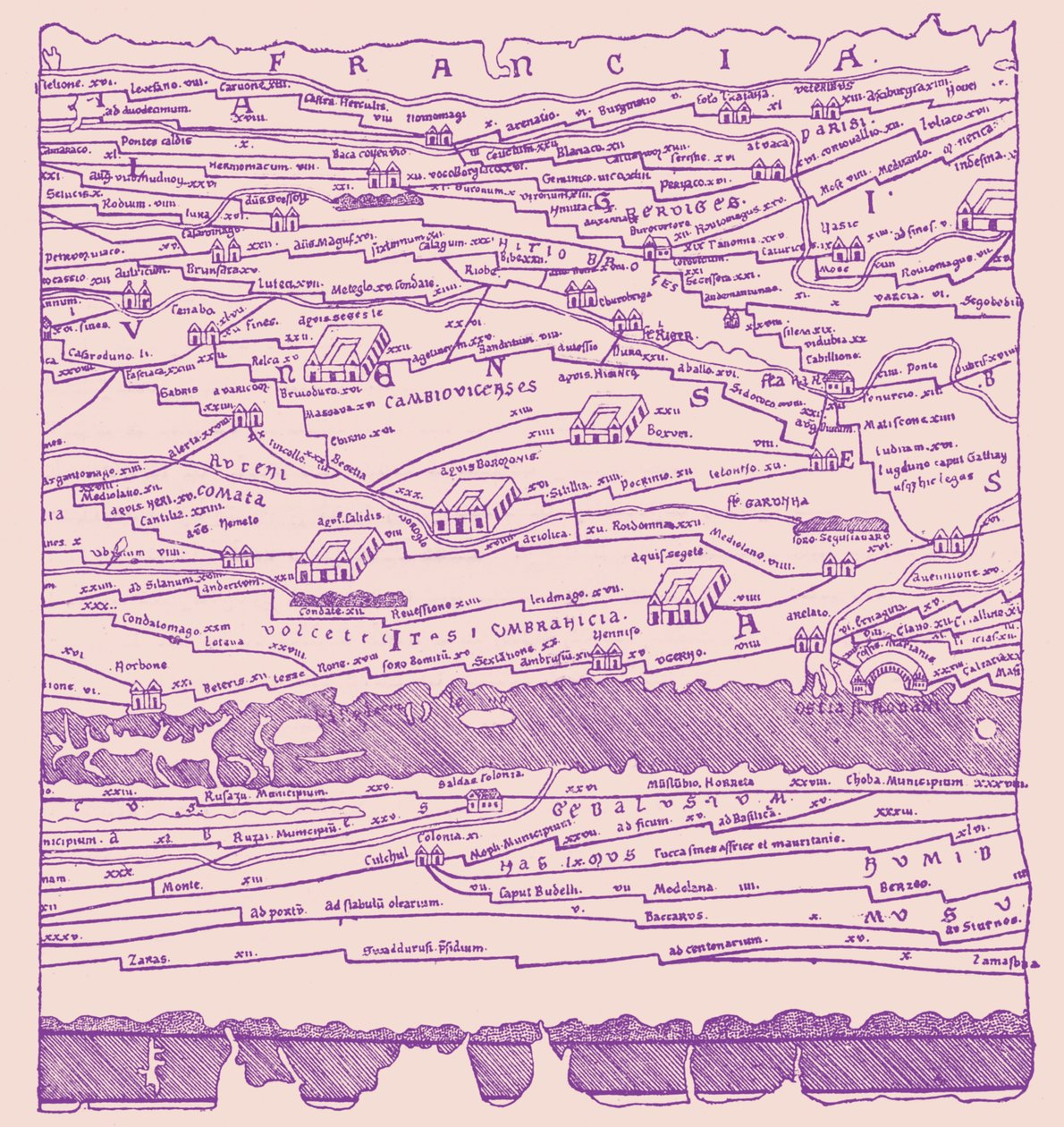 Mapa Galii - fragment autorstwa French School