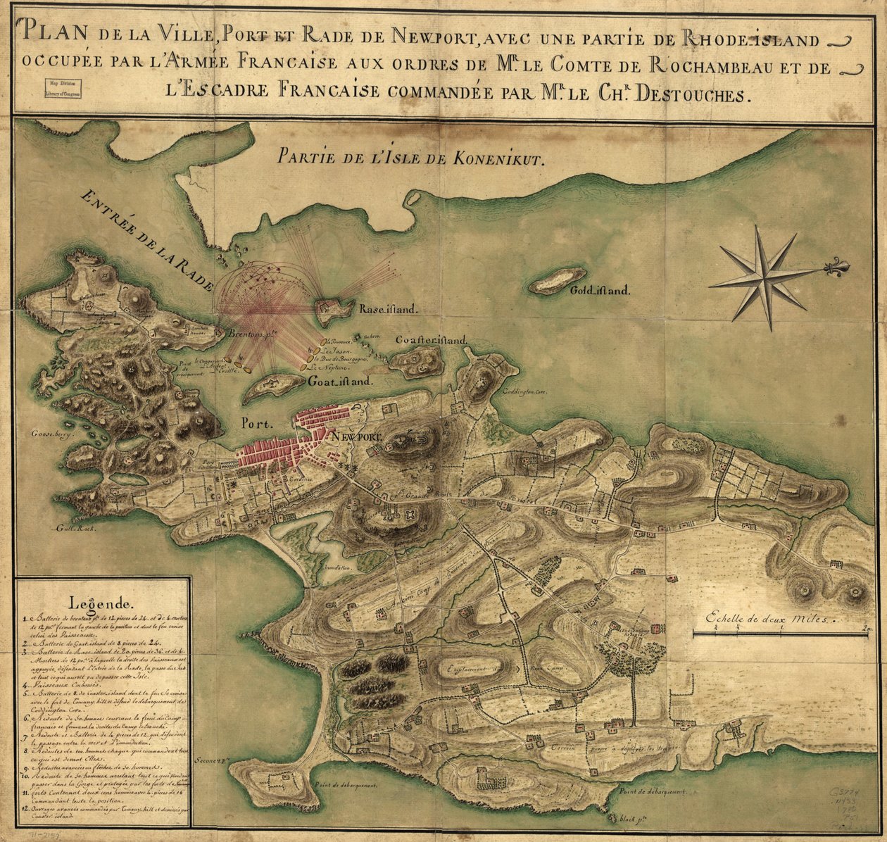 Mapa Newport w stanie Rhode Island autorstwa French School