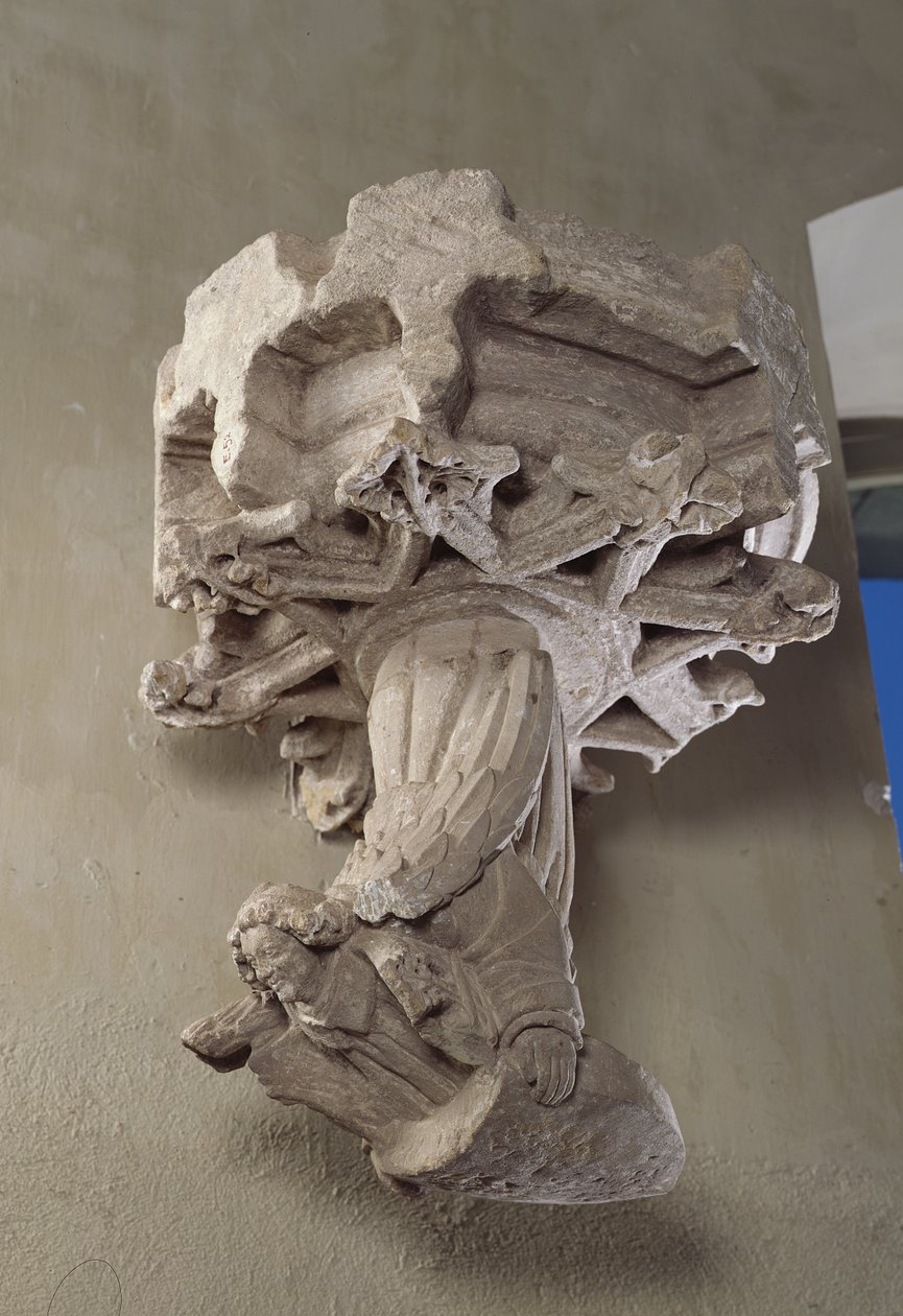 Oczekujący Keystone: anioł (piaskowiec) autorstwa French School