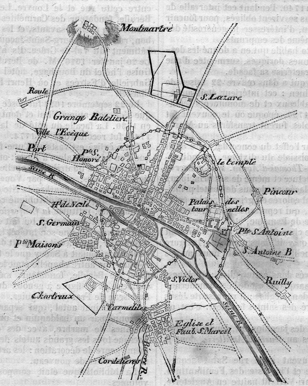 Plan Paryża pod Karolem V autorstwa French School