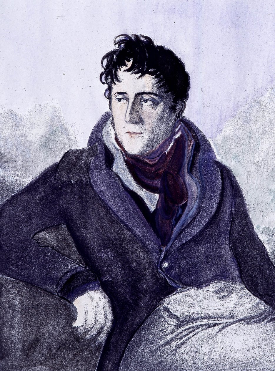 Portret Chateaubrianda. Grawerowanie z XIX wieku. autorstwa French School