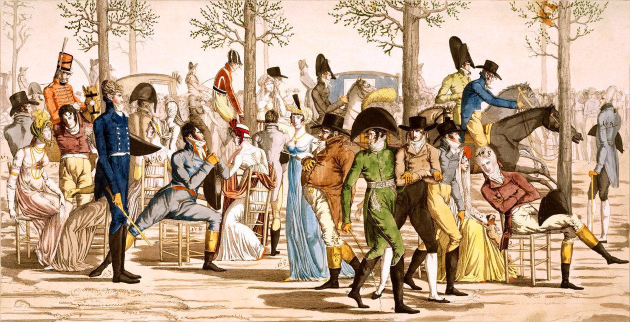 Promenada w Longchamps, 1802 autorstwa French School