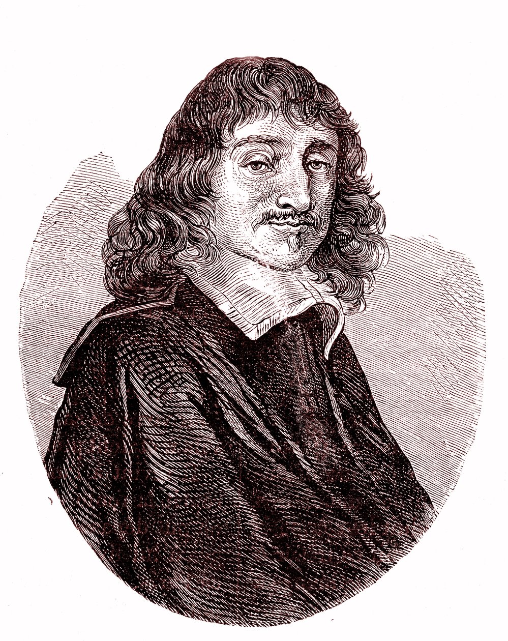 Rene Descartes, francuski fizyk, matematyk, filozof. 1865 (grawerowanie) autorstwa French School