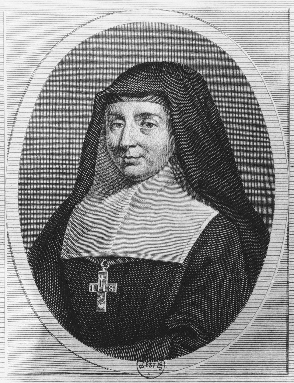 Św. Jane Frances de Chantal (grafika) autorstwa French School