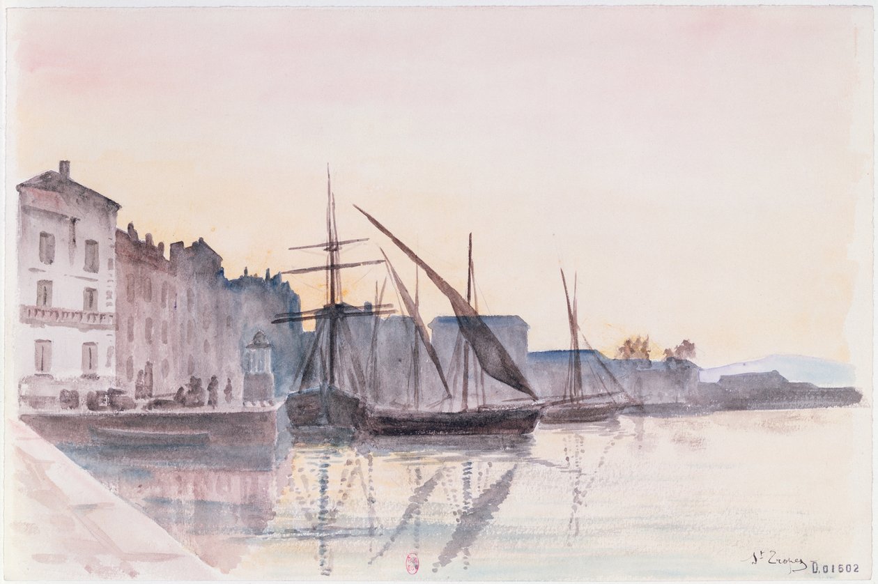 St. Tropez (akwarela na papierze) autorstwa French School