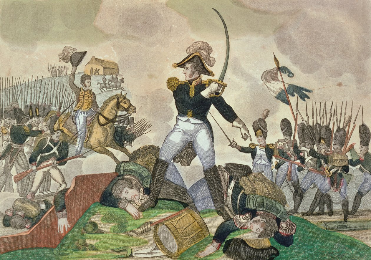 Bitwa pod Waterloo, 18 czerwca 1815 r. autorstwa French School