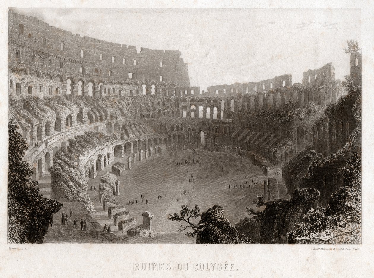Koloseum w Rzymie. (rycina, ok. 1840 r.) autorstwa French School