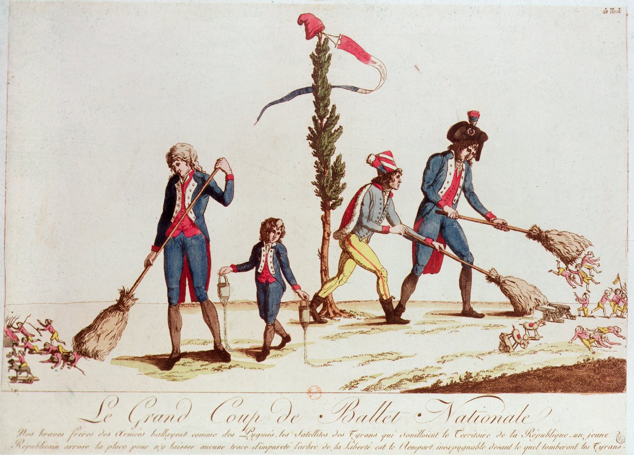 The Great National Sweeping Up (kolorowe grawerowanie) autorstwa French School