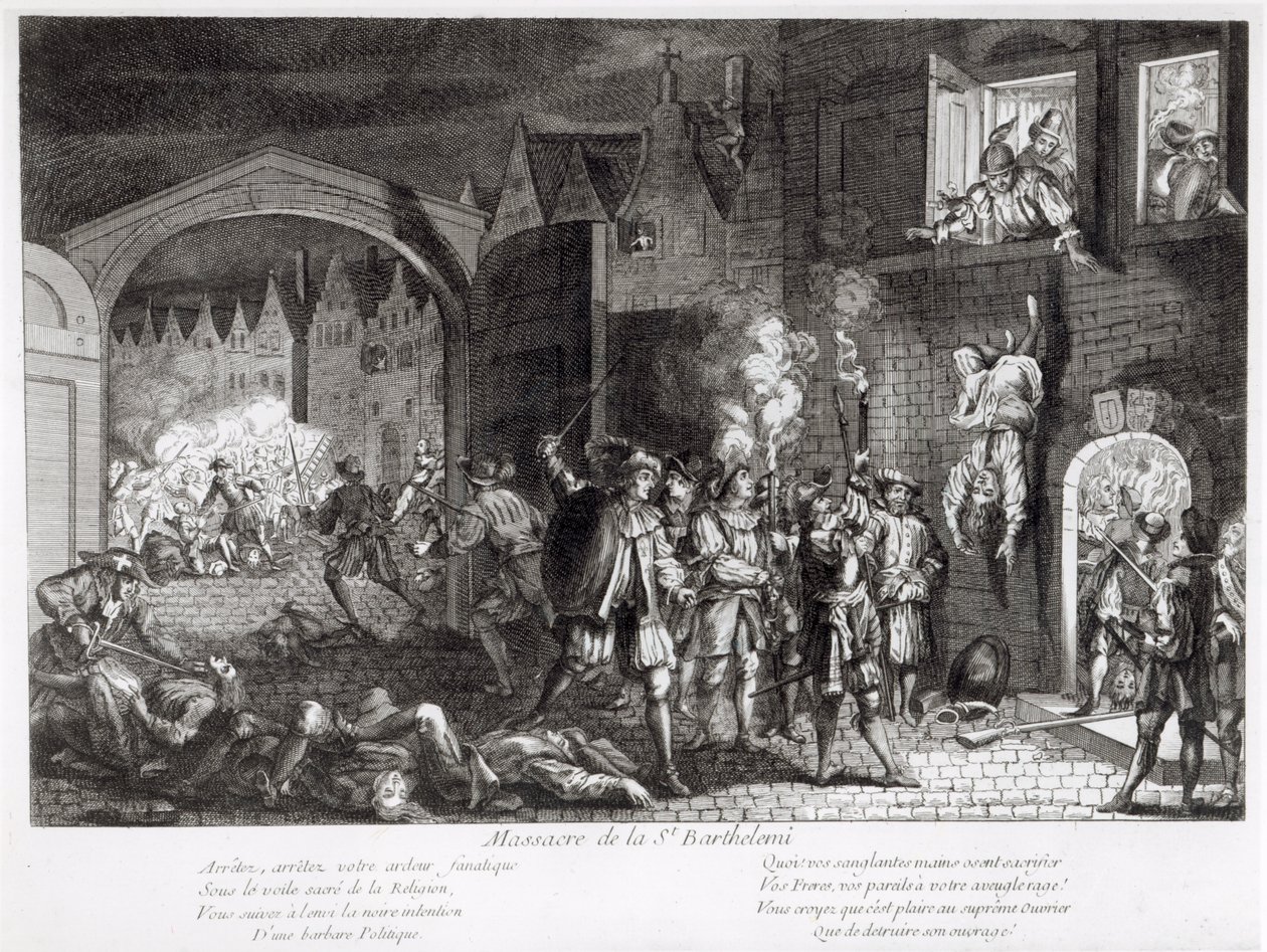 Masakra w dzień św. Bartłomieja, 1572 r. autorstwa French School