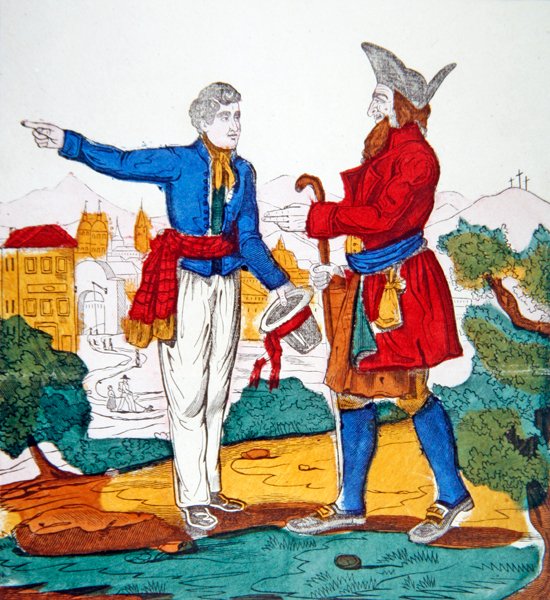„Wędrujący Żyd”, ok. 1840 (kolor lito) autorstwa French School