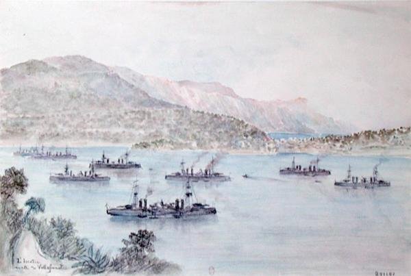 Villefranche (akwarela na papierze) autorstwa French School