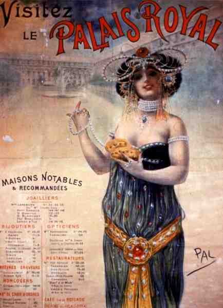 „Visit the Palais Royal”, Paryż (kolor lito) autorstwa French School