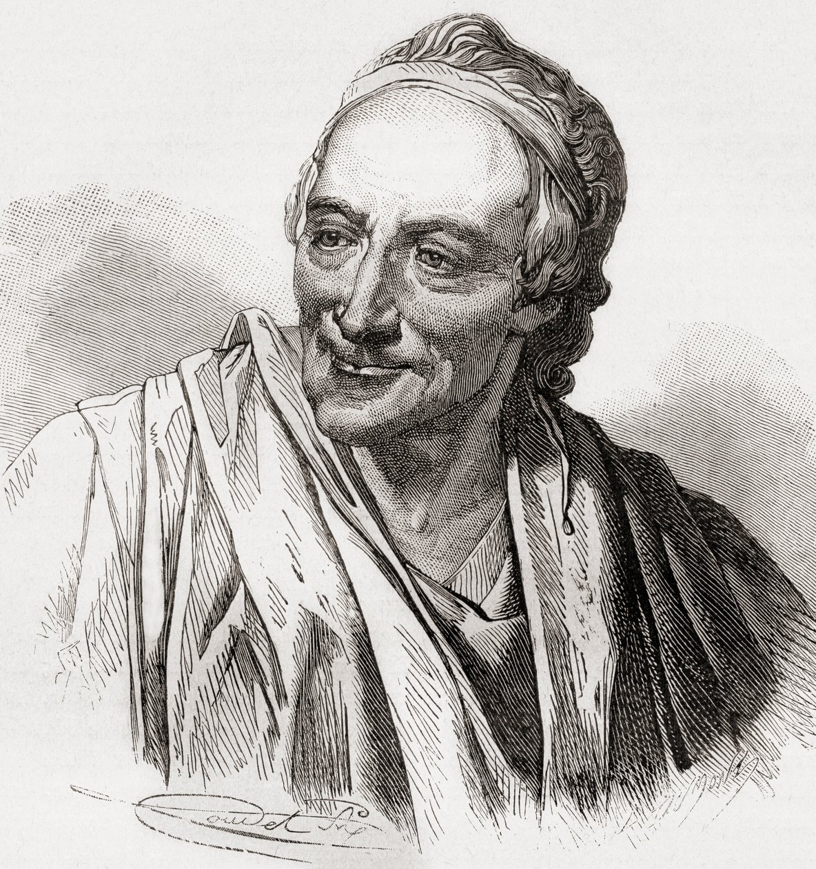 Voltaire, z Historii Francji, wydany ok. 1880 autorstwa French School