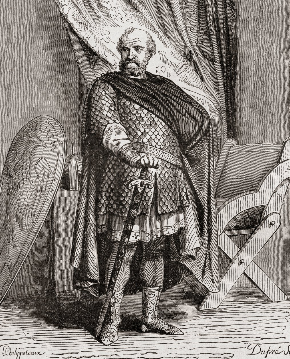 Wilhelm I, z Historii Francji, c.1880 autorstwa French School
