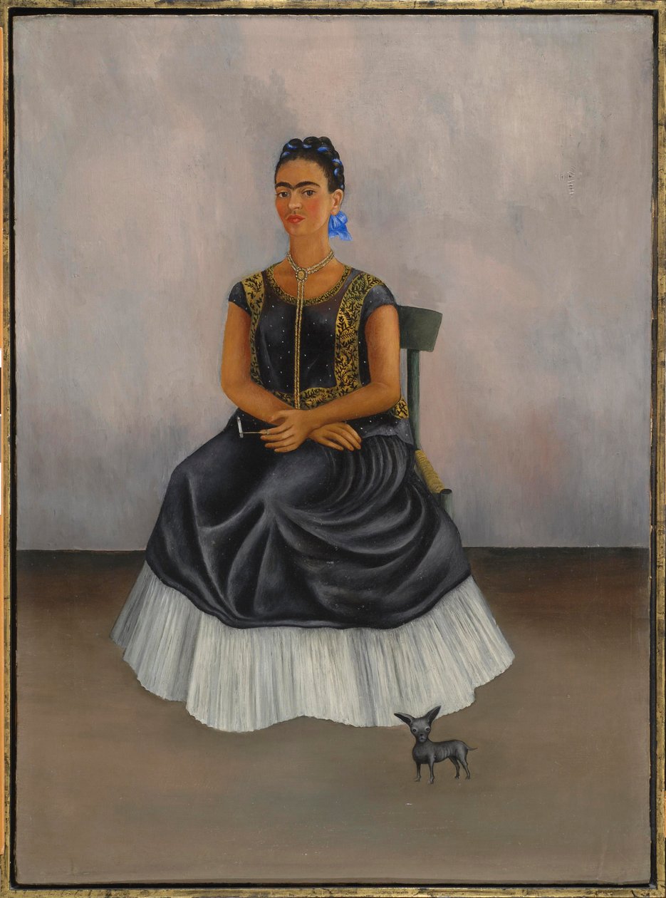 Pies Itzcuintli ze mną (autoportret) autorstwa Frida Kahlo