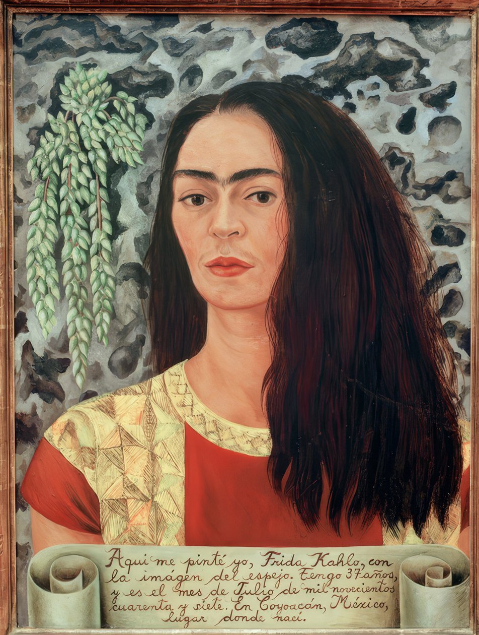 Autoportret z rozpuszczonymi włosami autorstwa Frida Kahlo