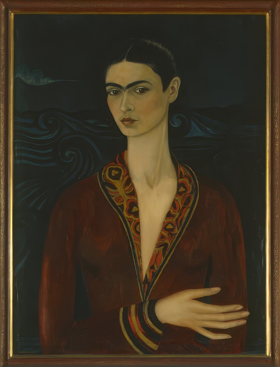 Autoportret w aksamitnej sukience autorstwa Frida Kahlo