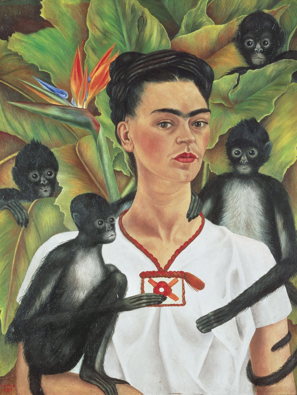 Autoportret z małpami autorstwa Frida Kahlo