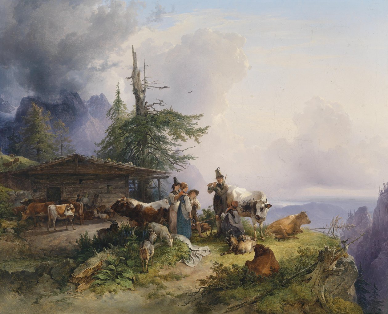 Alpenwirtschaft am Untersberg autorstwa Friedrich Gauermann