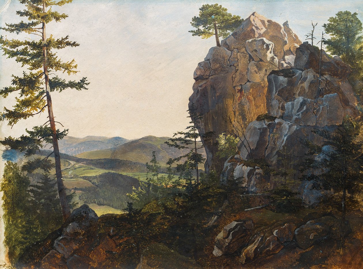 Krajobraz z Balbersteinen w pobliżu Miesenbach autorstwa Friedrich Gauermann