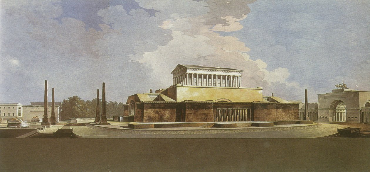 Plan pomnika Fryderyka II Pruskiego, Berlin, 1797 autorstwa Friedrich Gilly