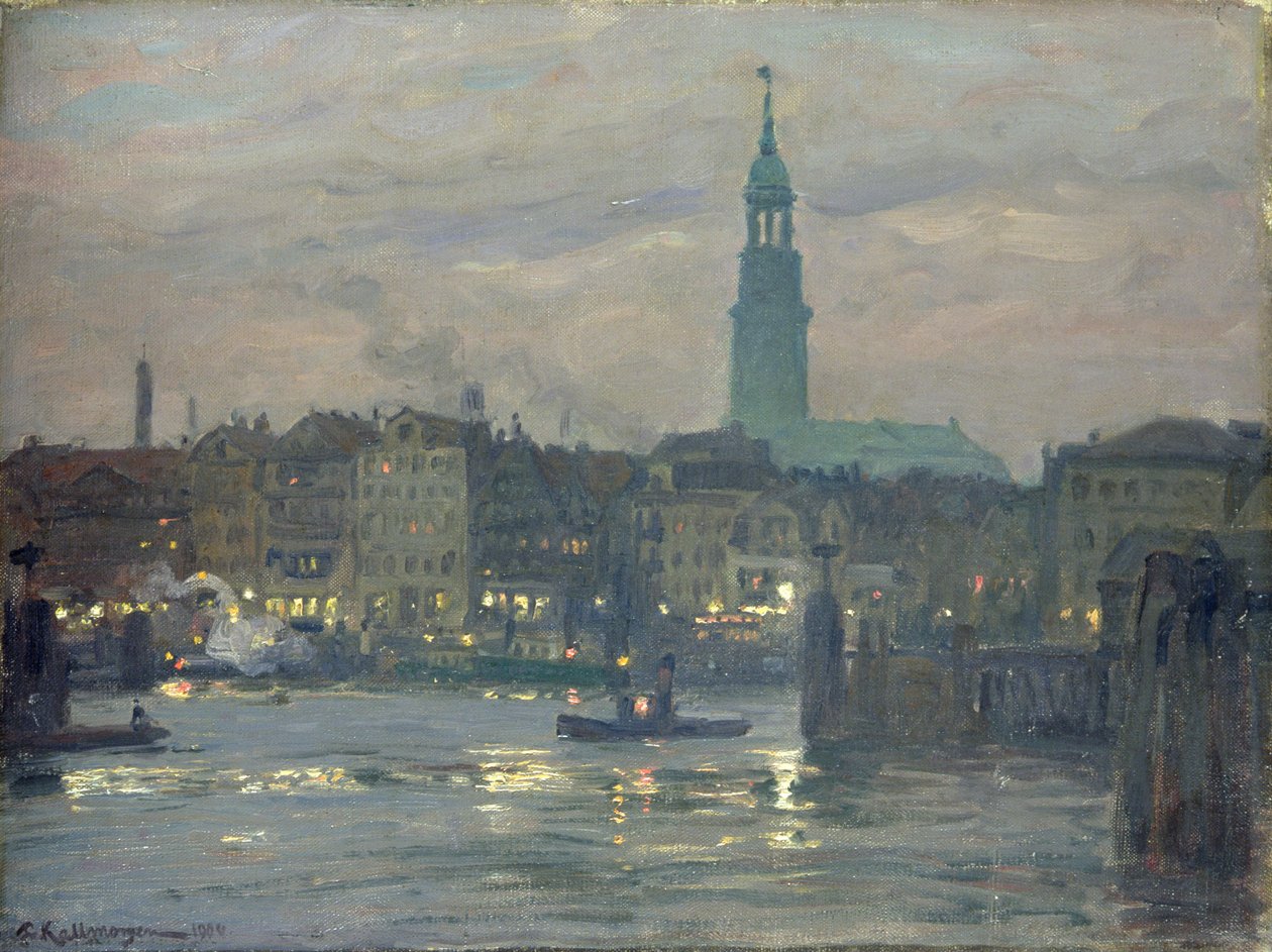 Stawianie światła, 1904 autorstwa Friedrich Kallmorgen