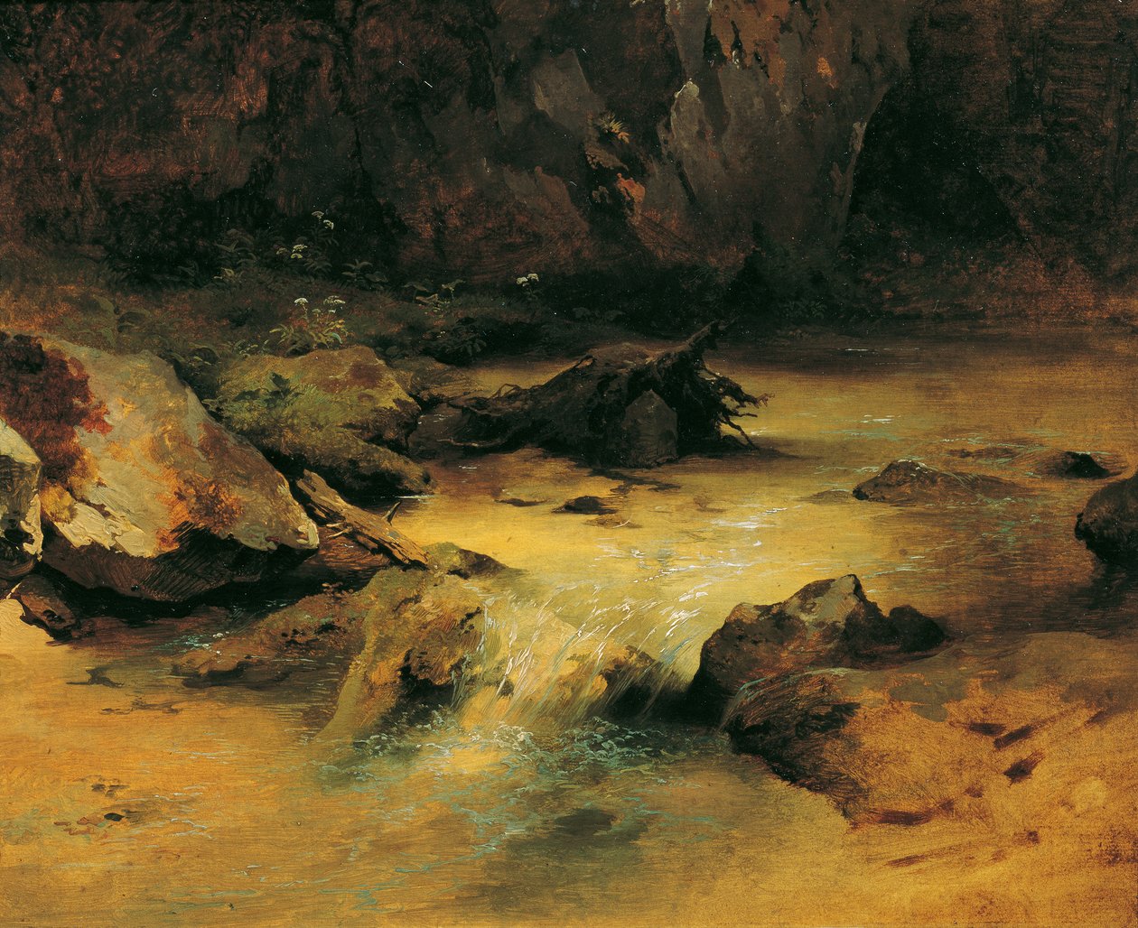 Wildbach autorstwa Friedrich August Mathias Gauermann