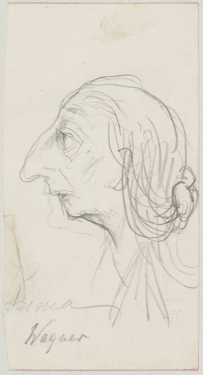 Karykatura Cosimy Wagner autorstwa Friedrich August von Kaulbach