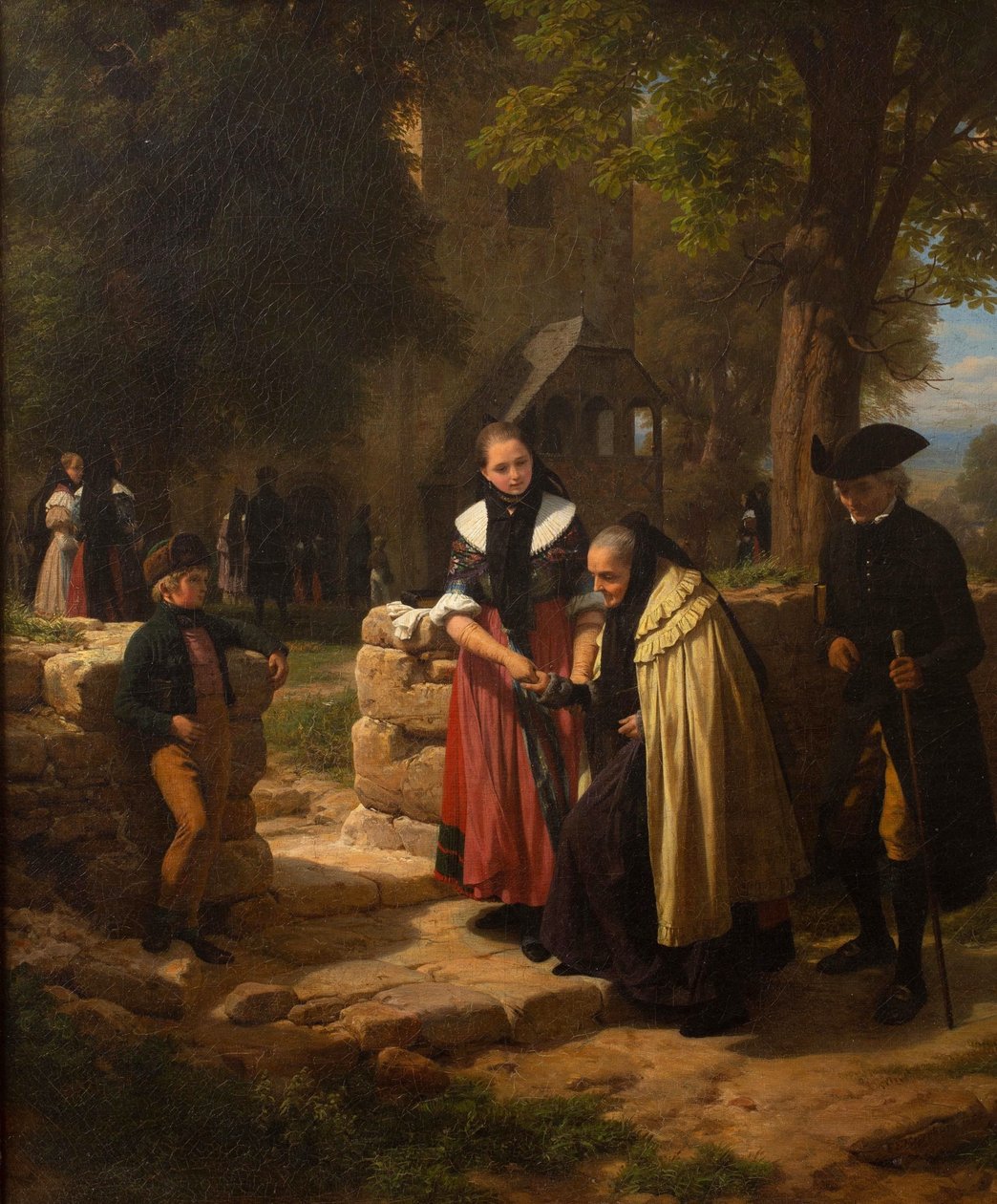 Przed kościołem. autorstwa Friedrich Eduard Meyerheim