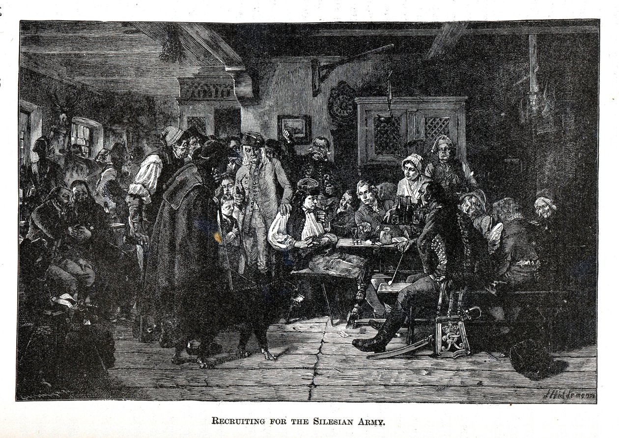 Rekrutacja do Armii Śląskiej, 1882 r. autorstwa Friedrich Hiddemann