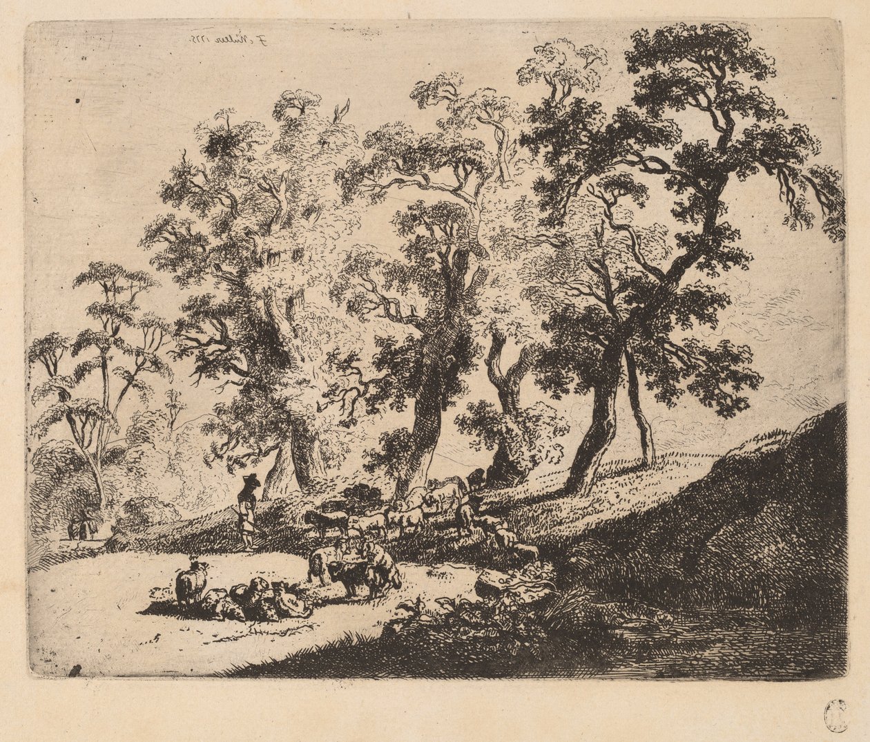 Krajobraz z pasterzami autorstwa Friedrich Müller