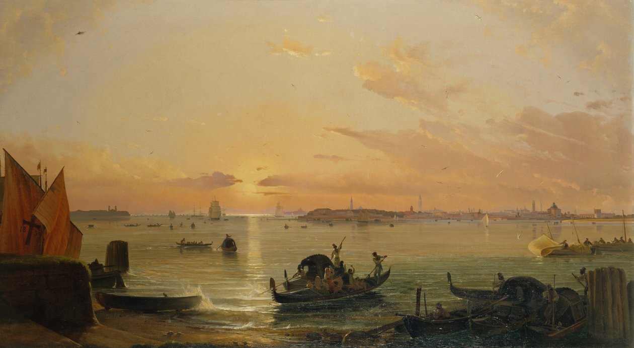 Wenecja widziana z Lido (olej) autorstwa Friedrich Nerly