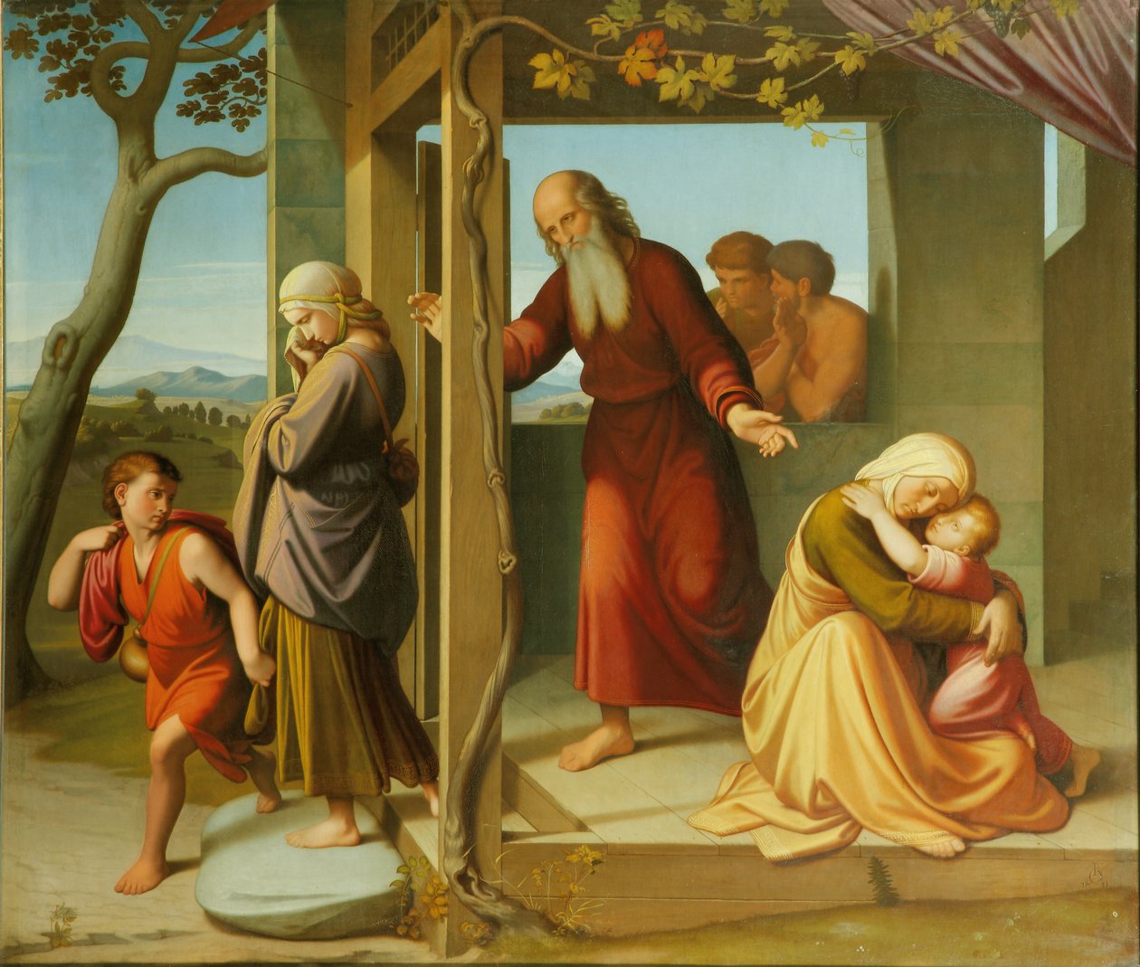 Wygnanie Hagar, 1841 autorstwa Friedrich Overbeck