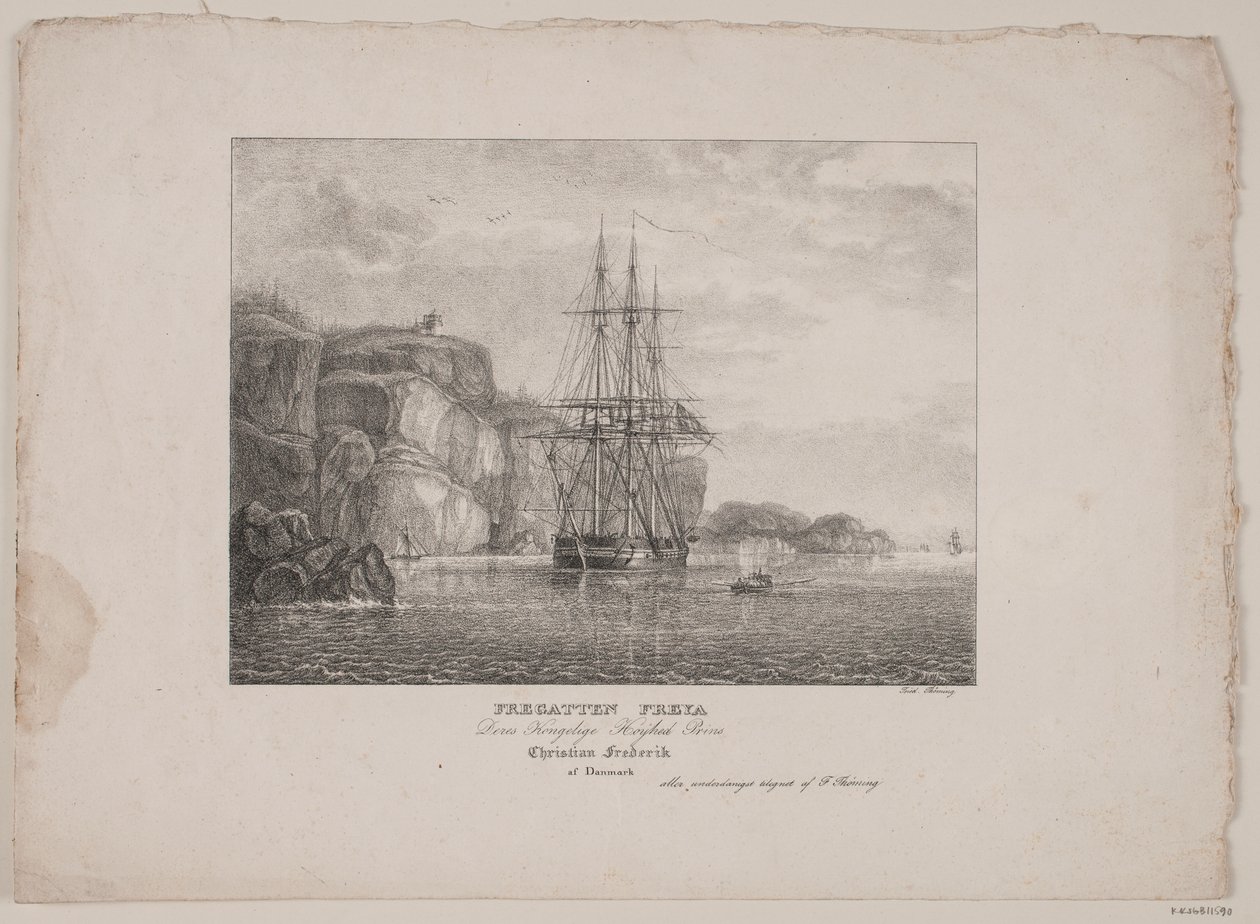 Fregata Freya autorstwa Friedrich Thøming