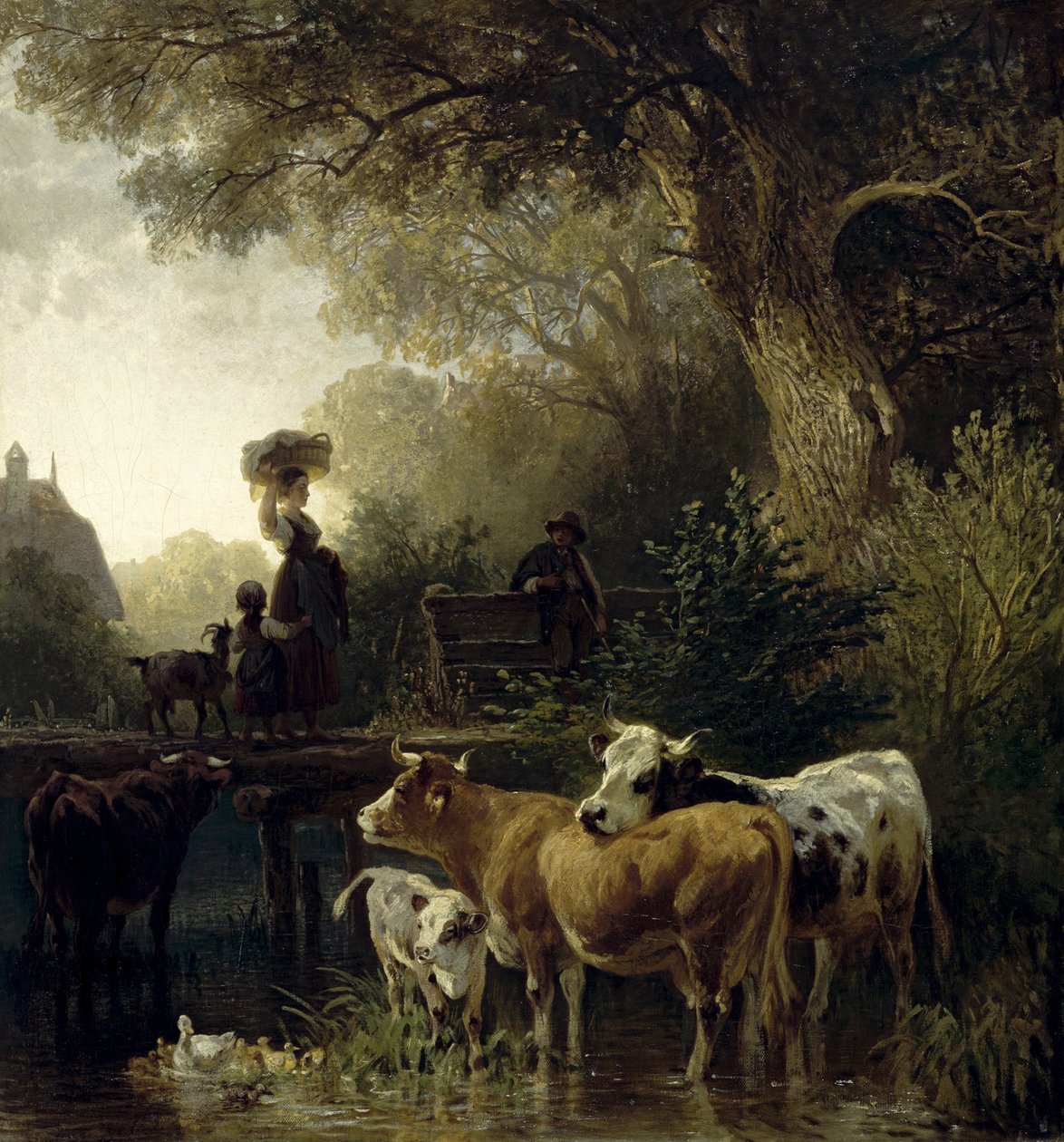 praczka przy potoku autorstwa Friedrich Voltz