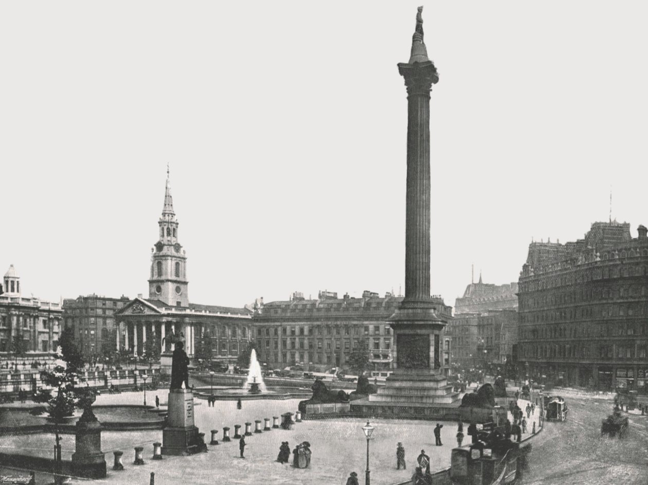 Trafalgar Square, Londyn, 1895. autorstwa Frith and Co