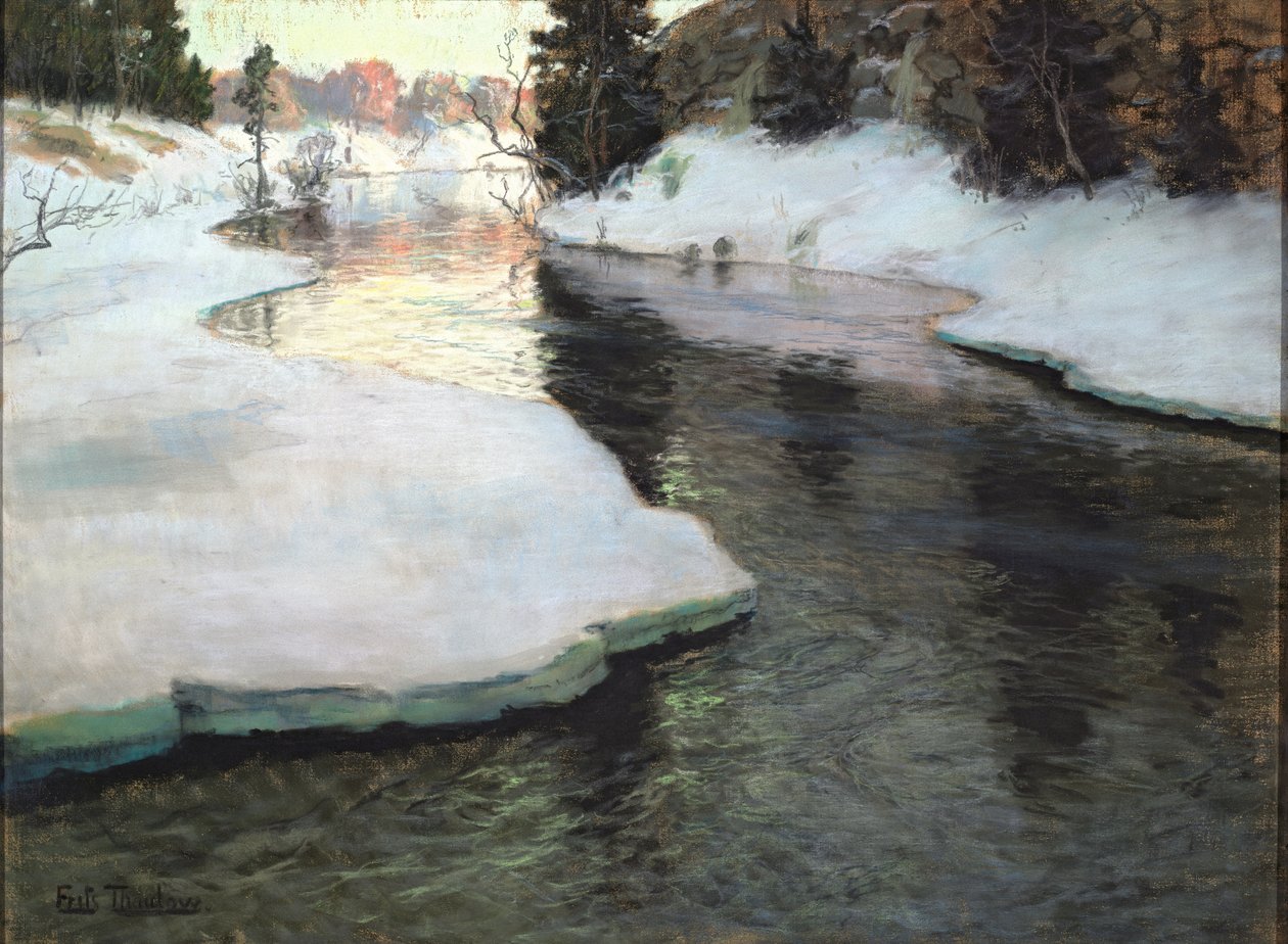 Górski potok. Zima autorstwa Frits Thaulow
